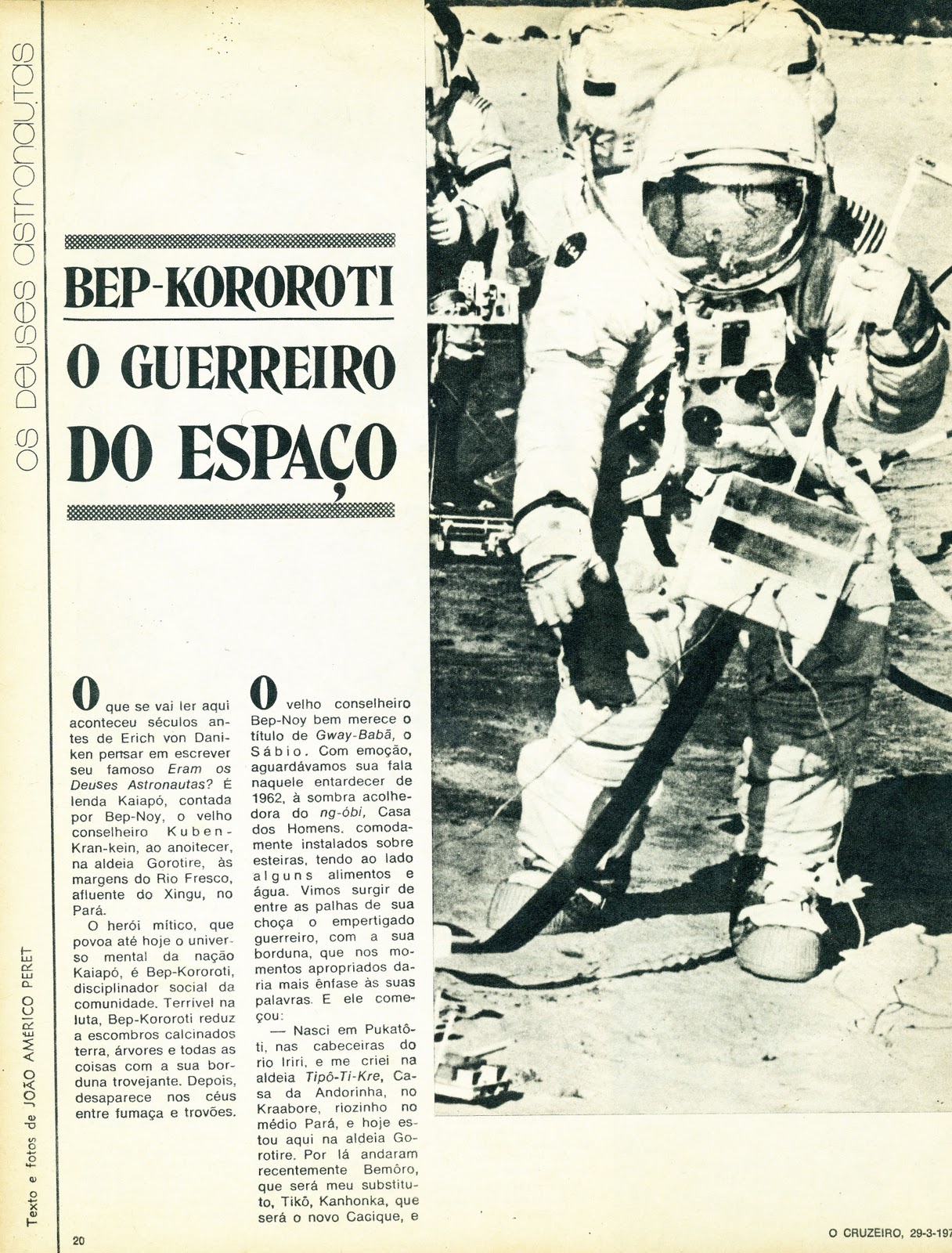 Article from O cruziero by Peret about Bep Kororoti page one