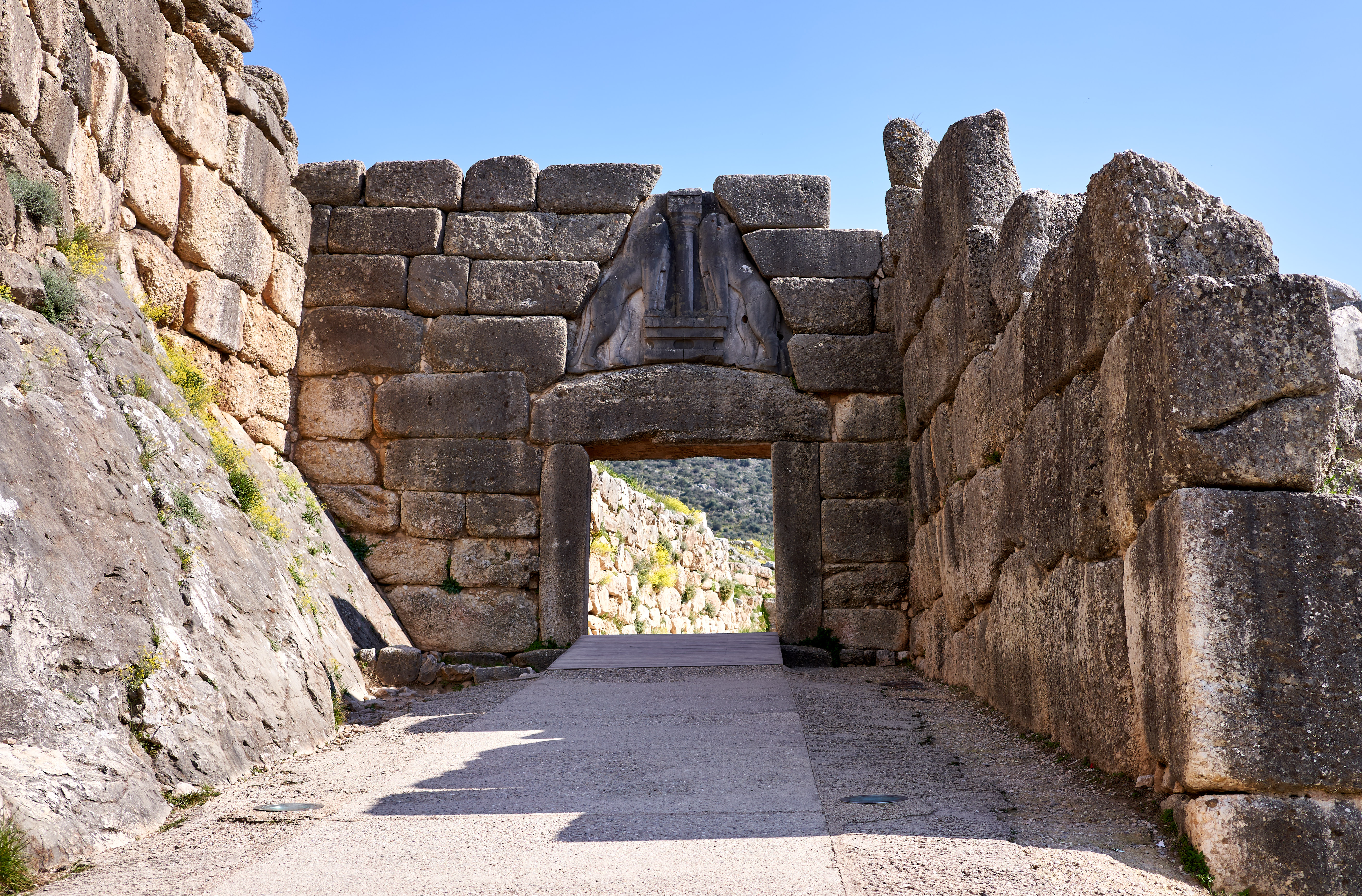 Example of cyclopean architecture with the lion gate in center